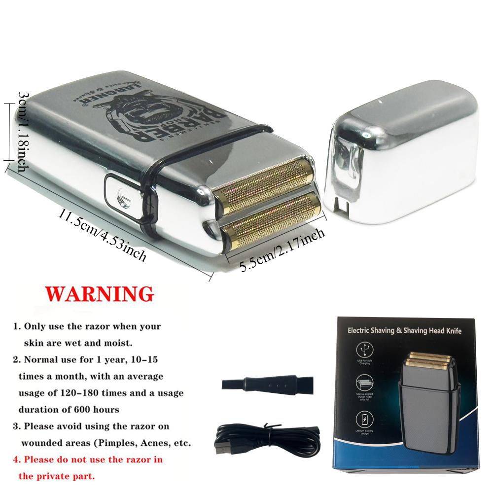 Retro Electric Razors for Men with Beard Trimmer, Rechargeable Mens Gold Foil Shavers, Strong Power (Sliver) (Sliver)