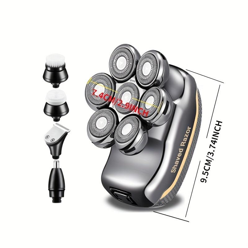 Head Shaver for Bald Man Cordless Electric Shavers, Nose Hair Trimmer,Ear Hair Trimmer - Detachable Heads Shavers for Men Waterproof Mens Razors for Shaving Rechargeable 7D Rotary Head Shaver for Men
