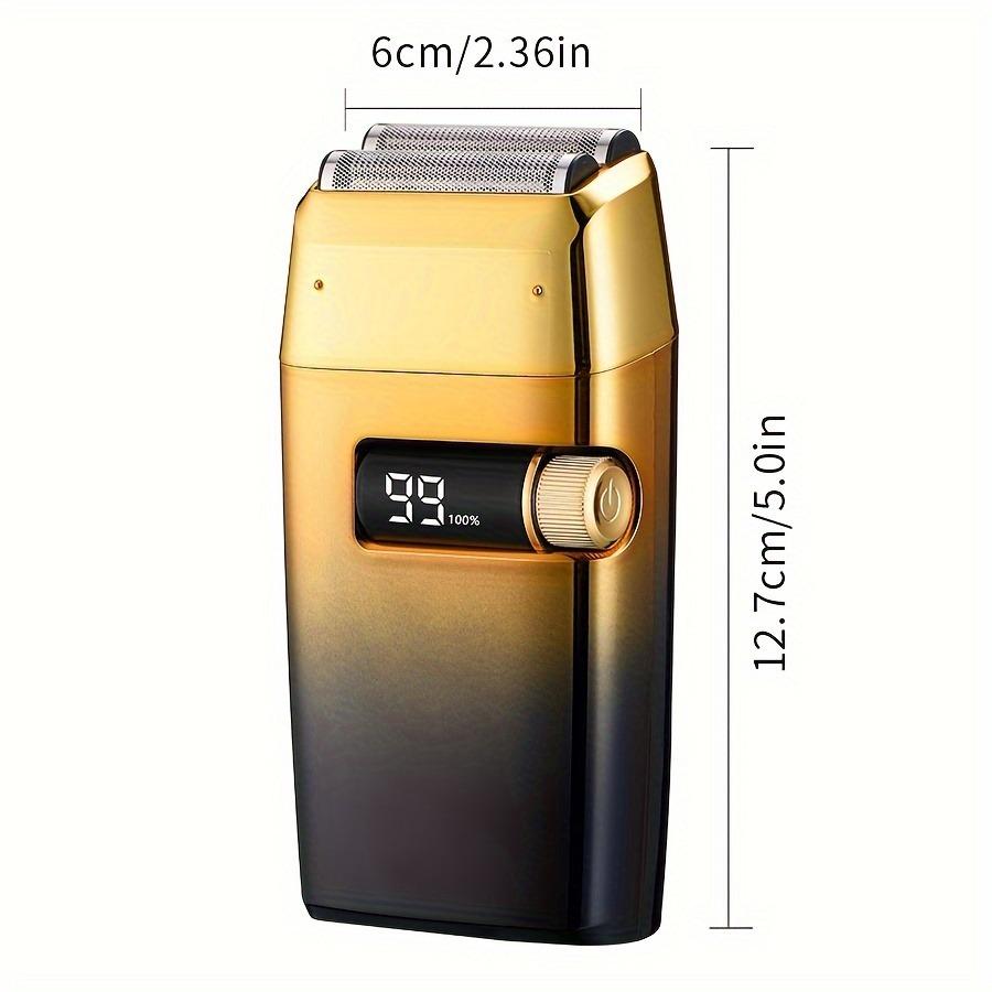 Bald Shaver for Men Shavers for Men 2 in1 Barber Shaver with Precision Trimmer 3-Speed Electric Razor with LED Digital Display Stainless Steel (Gold)