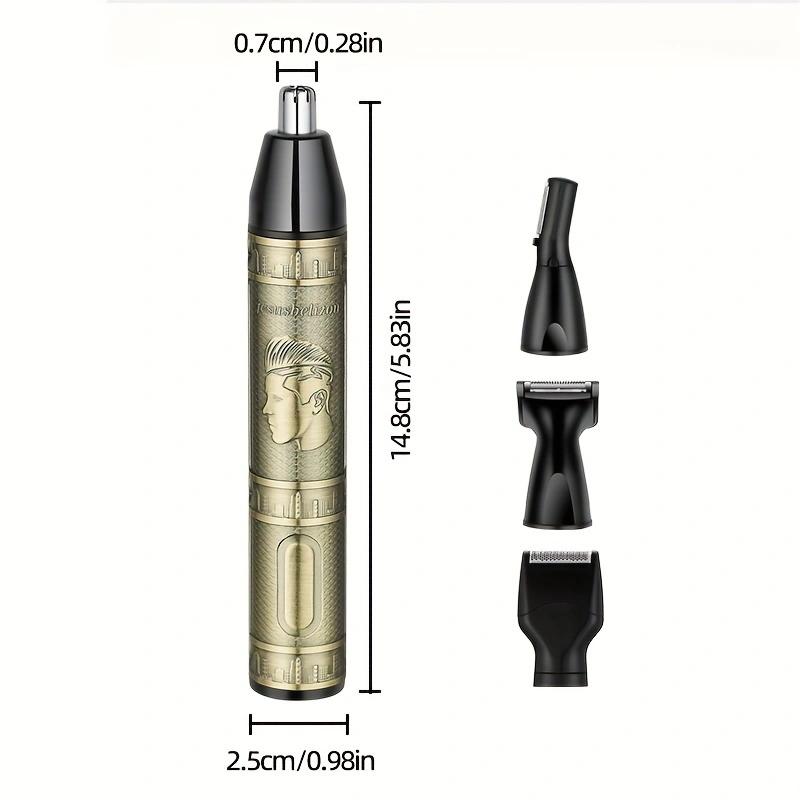 3-in-1 Precision Hair Cutting Machine- T-Blade Clipper and Wireless Beard Trimmer with USB Charging, Nose Hair Trimmer