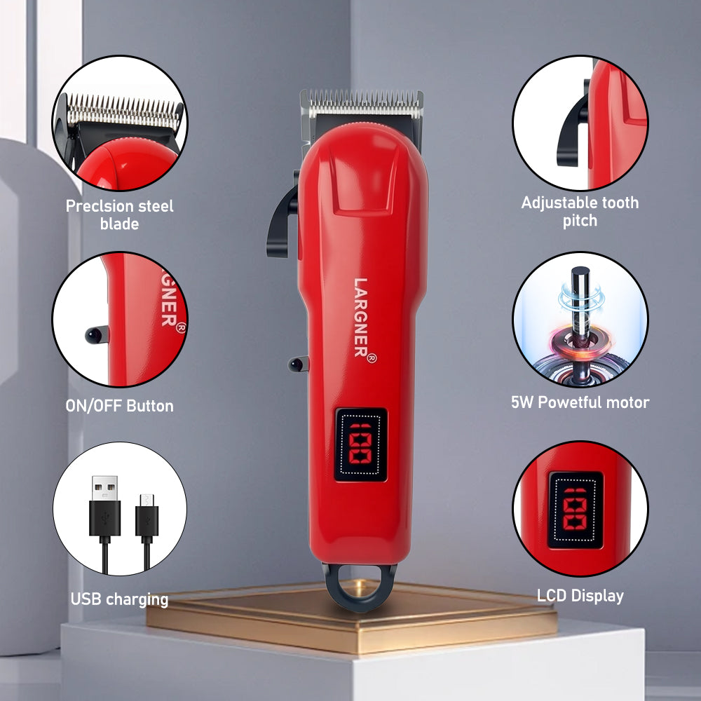 Hair Trimmer with LED Display, Butterfly Wing Design, Precision Trimming with Durable Ceramic Blade for Home, Salon-Grade Grooming