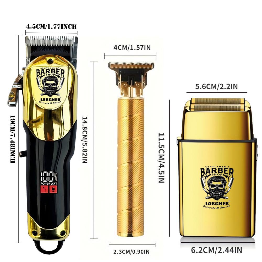 Hair Clippers for Men Professional, Cordless Beard Trimmer & Electric Razor Shavers for Men, Rechargeable 8 Piece Barber Hair Cutting Kit LED Display Men's Grooming Kit