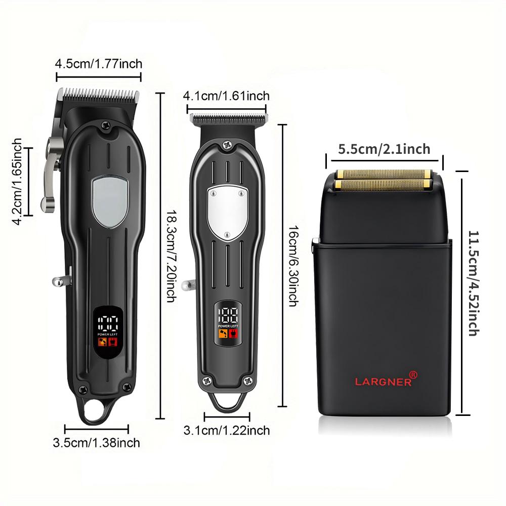 Professional Hair Clippers for Men Rechargeable Barber Clippers & Trimmers Set, Cordless Hair Clippers Kit with LCD Display, Gifts for Men