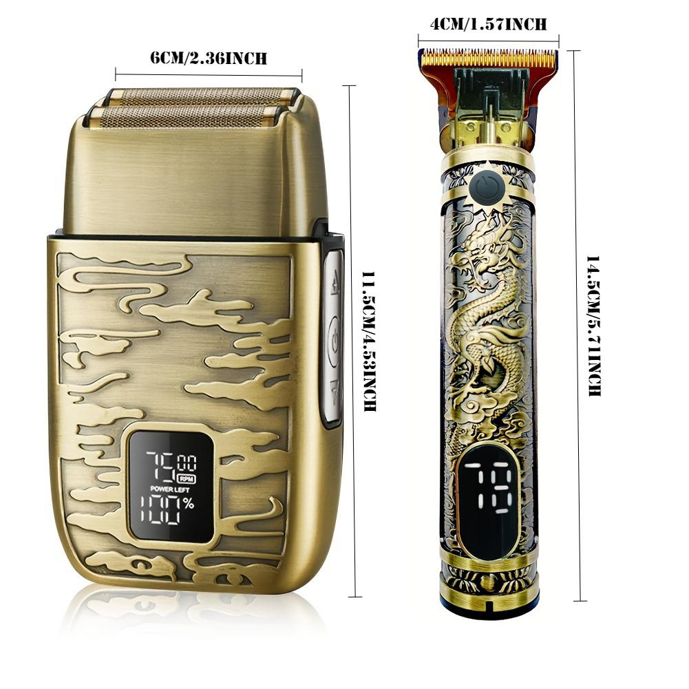 Electric Razor for Men - Face and Beard Shaver With 3 Adjustable Speeds, Rechargeable Waterproof Foil Shaver, LED Display, Close Shave Trimmer for Face/Beard/Head (Yellow)