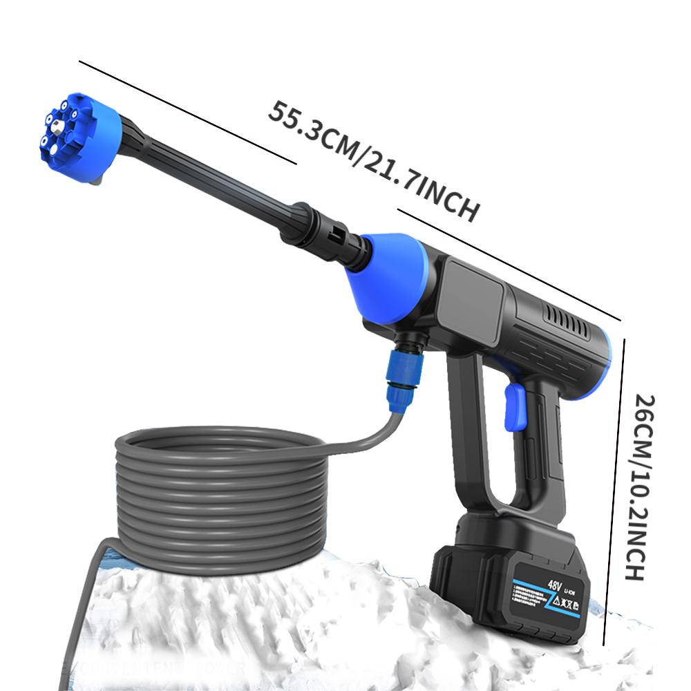 Cordless Power Washer Portable, 800 PSI High Pressure Washer Gun,15000mAh Battery Operated Power Washer with 6-in-1 Adjustable Nozzle, Handheld Pressure Washer for Car, Home& Patio Cleaning