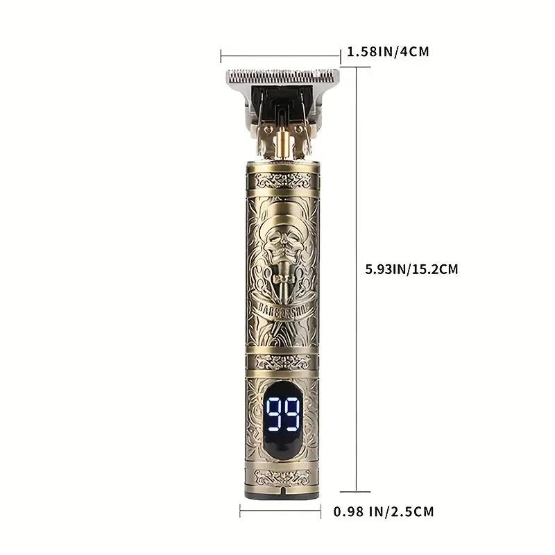 Hair Clippers for Men, Professional Hair Trimmer Zero Gapped T-Blade Trimmer Cordless Rechargeable Edgers Clippers Electric Beard Trimmer Shaver Hair Cutting Kit with LCD Display Gifts for Men (Gold)