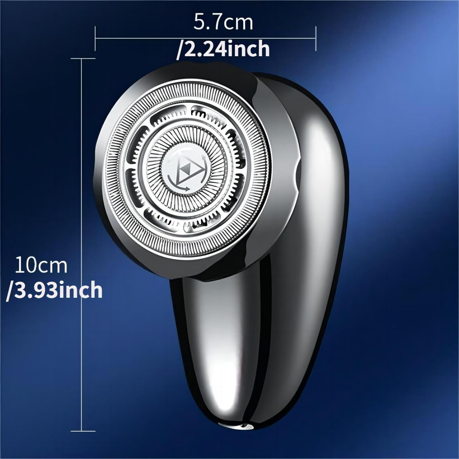 Electric Shaver One-Button Use Electric Razor for Men Rotary Portable Mini Shaver Pocket Size, Rechargeable, Wet&Dry, IPX6 Waterproof, Travel, Home, Office, Car (Black)