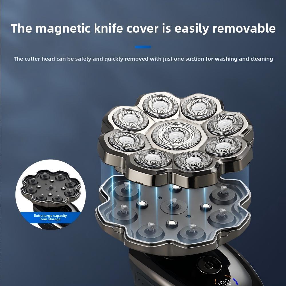 Electric Head Shaver for Bald Men, 5-in-1 Rotary Shaver for Bald Men, Waterproof Wet/Dry Grooming Kit Electric Shavers for Mens, Cordless Rechargeable 7D Bald Head Razor for Home&Travel 311 Black