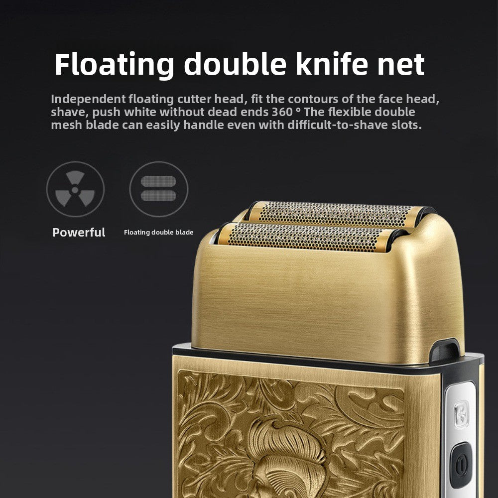 LARGNER Elite Series 3-Speed Electric Foil Shaver for Men, Cordless Metal Razor with Travel Lock & Smart LCD, Gold