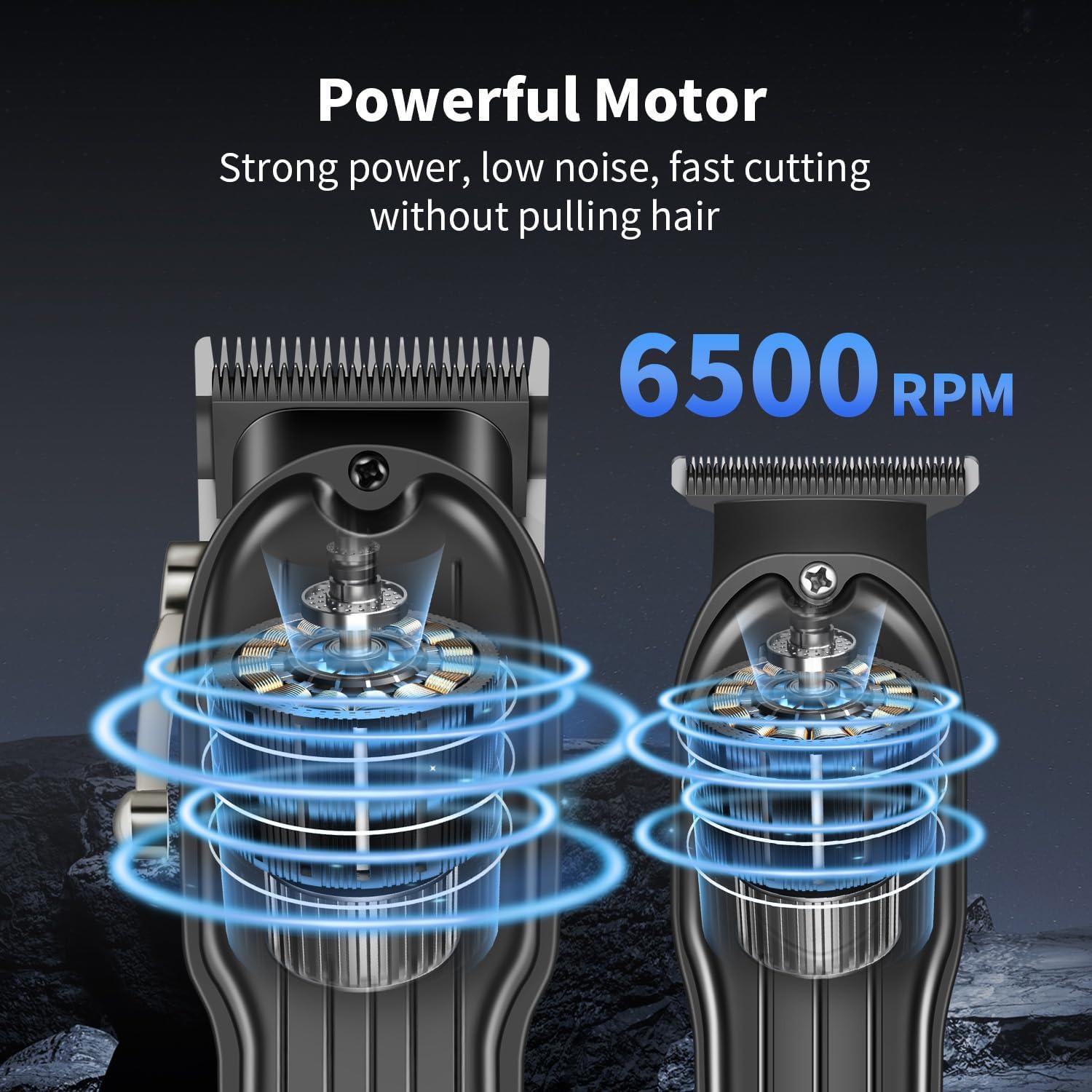 Professional Hair Clippers for Men Rechargeable Barber Clippers & Trimmers Set, Cordless Hair Clippers Kit with LCD Display, Gifts for Men