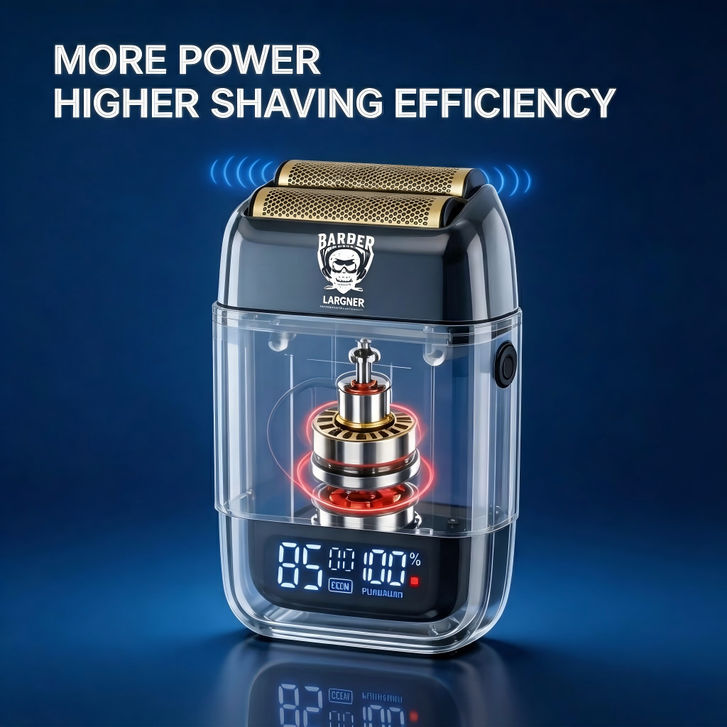 LARGNER Professional Foil Shaver for Men, Cordless Electric Razor & Bald Head Shaver with 2-Speed 8500 RPM Motor, LCD Display, Travel Lock