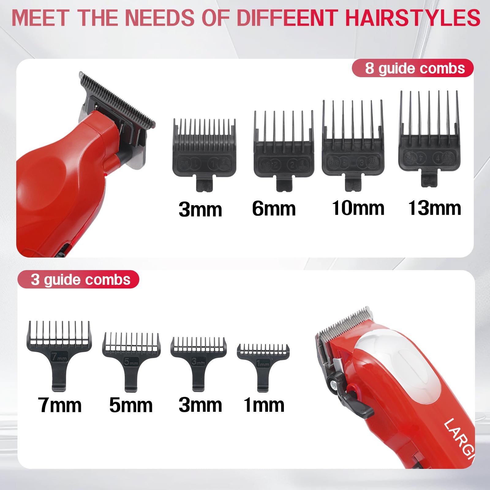 Hair Cutting Tool, 2pcs Men's Hair Clipper Trimmer LED Display Metal Hair Clipper USB Rechargeable Electric Trimmer Hair Cutting Machine