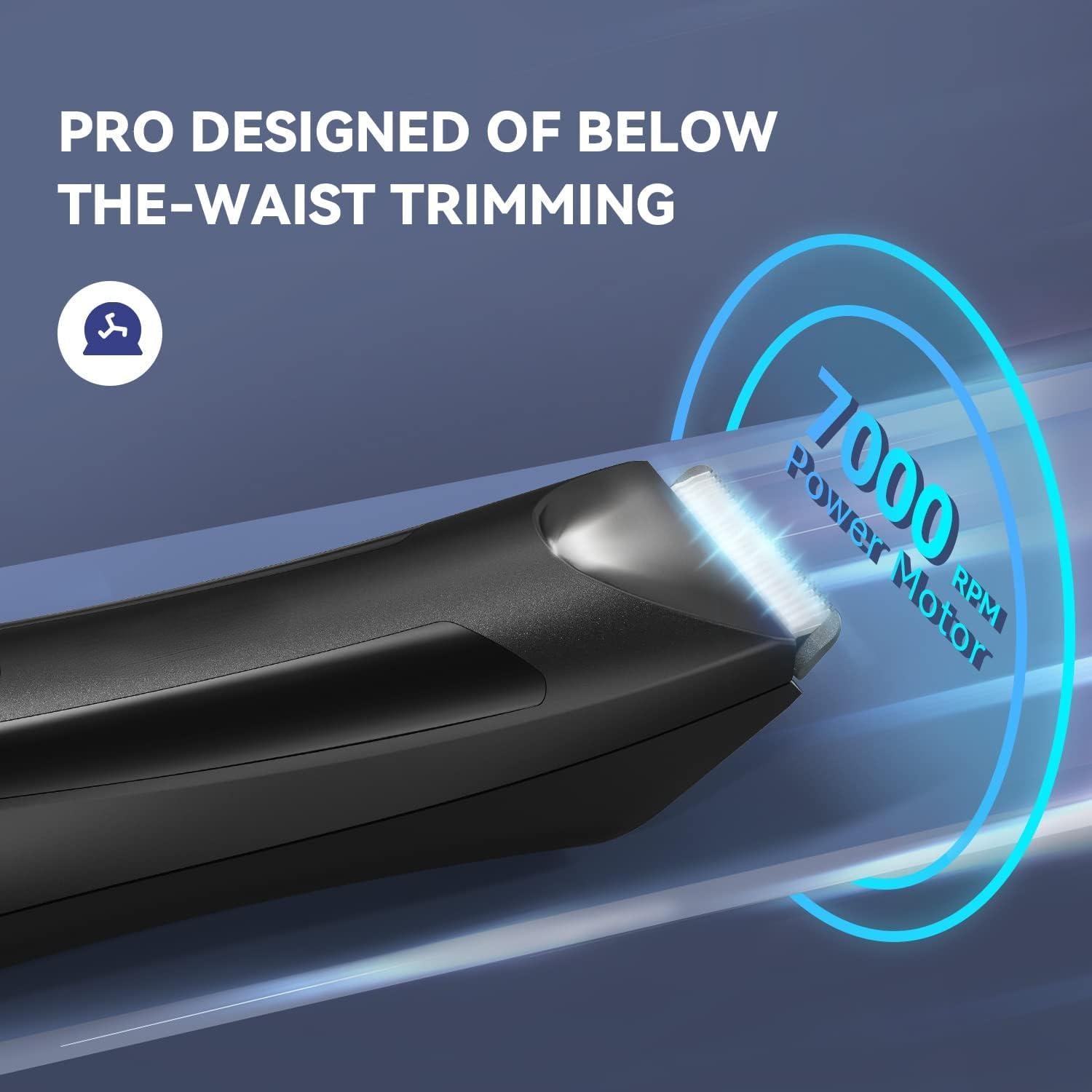 Electric Body Hair Trimmer for Men, Pubic Hair Trimmer Clipper Shaver, Mens Gift Rechargeable Cordless Body Hair Groomer with Four Guide Combs for Body Hair, Ball and Groin Area.