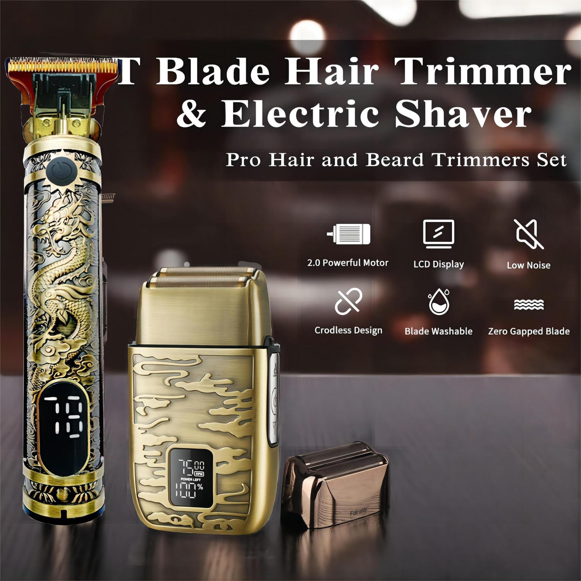 Electric Razor for Men - Face and Beard Shaver With 3 Adjustable Speeds, Rechargeable Waterproof Foil Shaver, LED Display, Close Shave Trimmer for Face/Beard/Head (Yellow)