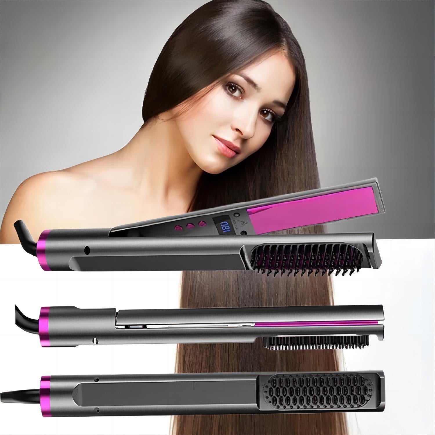 Travel Flat Iron Cordless, Mini Hair Straightener and Curler for On The Go, Portable Size USB-C Rechargeable Dual Voltage Grey Straightening Iron for Thin Straight Fine Hair