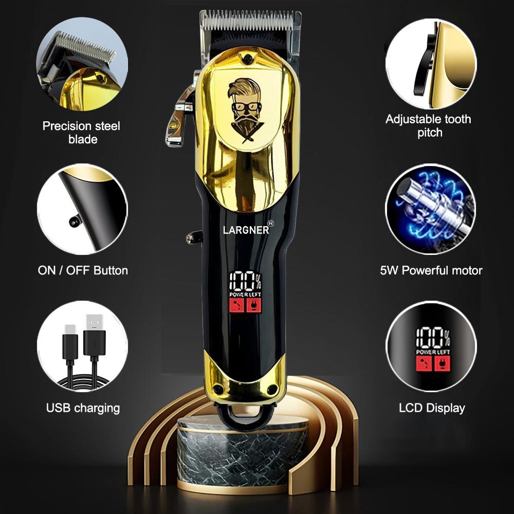 Hair Clippers for Men Professional, Cordless Beard Trimmer & Electric Razor Shavers for Men, Rechargeable 3 Piece Barber Hair Cutting Kit LED Display Men's Grooming Kit