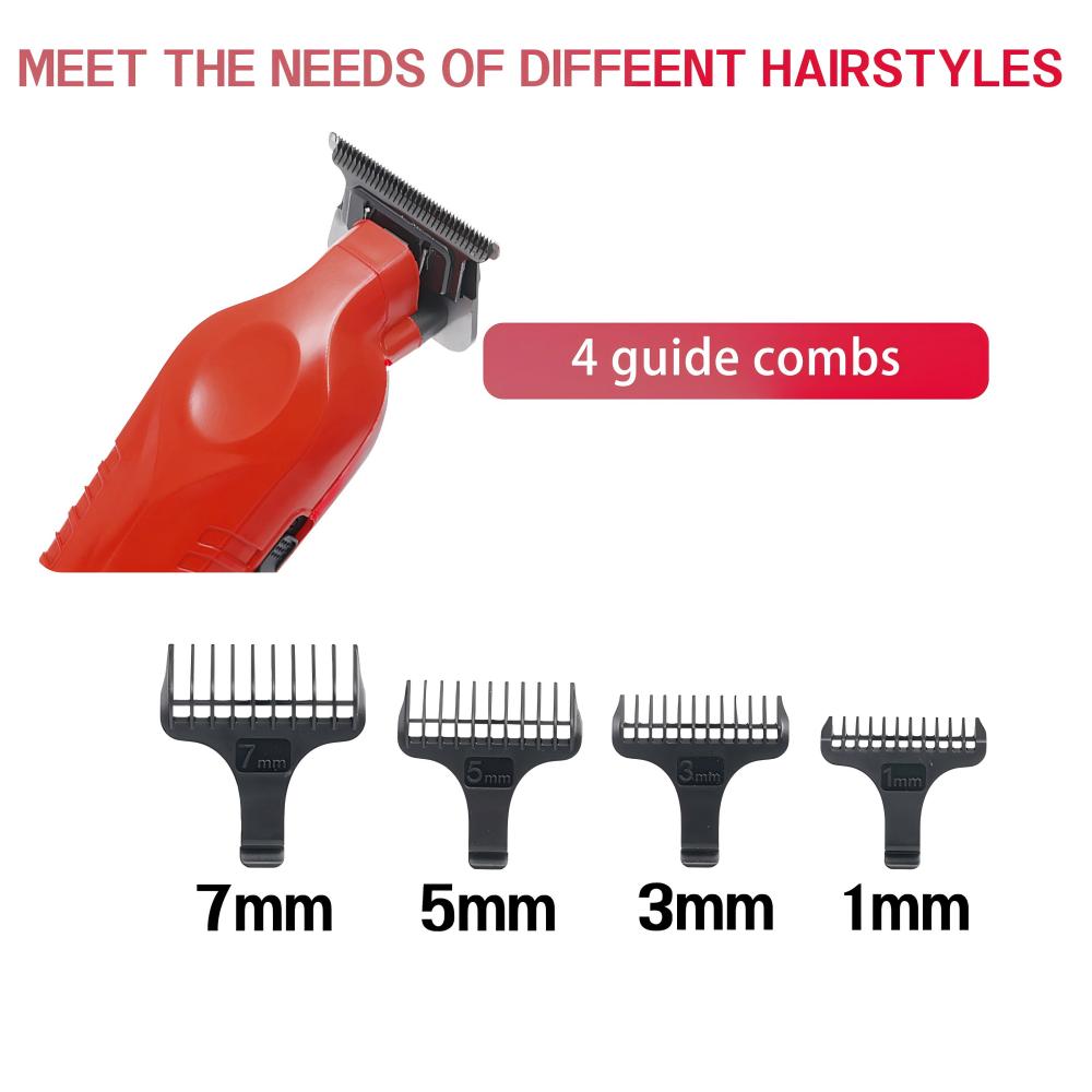 Vader Trimmer & Crunch Foil Shaver Barber Haircutting Kit | Professional DLC T-Blade Beard Trimmer ST3778 & STF602 Waterproof IPX6 Shaver Set | Red