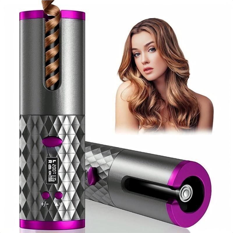 Automatic Curling Iron, Hair Curling Iron for Hair Styling, Cordless Auto Hair Curler, with 6 Temps and Timers, Auto Shut-Off, Fast Heating, Rechargeable Cordless Hair Curler 1