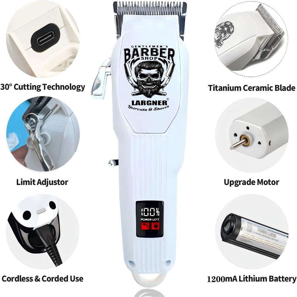 Updated Professional Hair Clippers Cordless Hair Haircut Kit Rechargeable 2000mAh Hair Beard Trimmer Haircut Grooming Kit with 6 Guide Combs & for Men/Father/Husband/Boyfriend