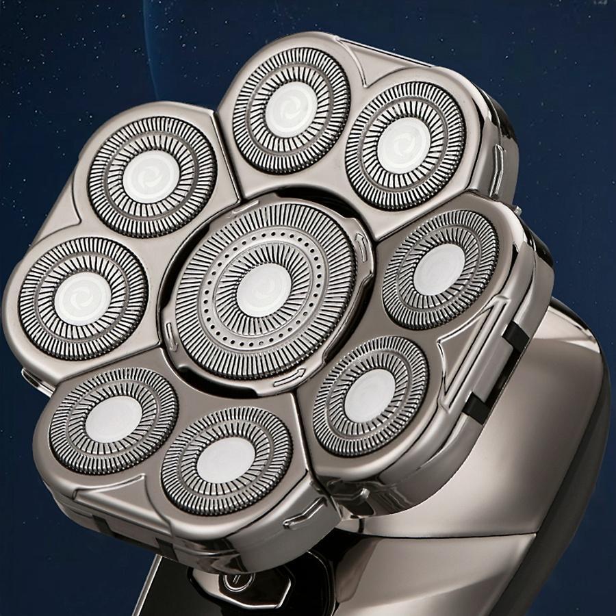 9D Electric Head Shaver for Bald Men, Upgraded 5-in-1 Head Shaver for Bald Men, Waterproof Wet/Dry Grooming Kit Electric Shaver for Men, Cordless Rechargeable Bald Head Razor for Home&Travel