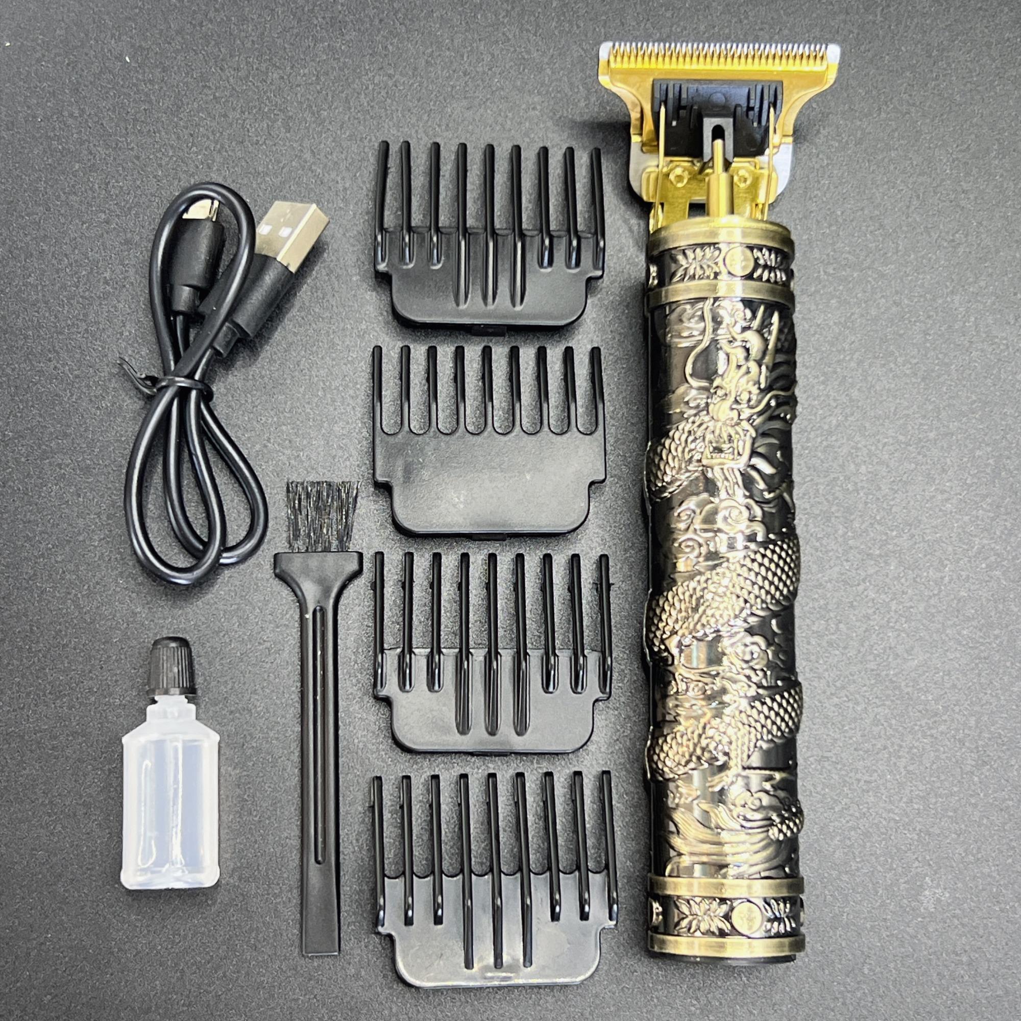 Hair Clippers for Men, Professional Hair Trimmer Zero Gapped T-Blade Trimmer Cordless Rechargeable Edgers Clippers Electric Beard Trimmer Shaver Hair Cutting Kit with LCD Display Gifts for Men (Gold)