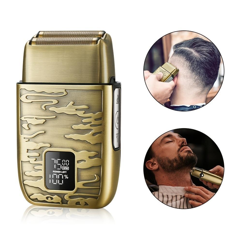 Electric Razor for Men - Face and Beard Shaver With 3 Adjustable Speeds, Rechargeable Waterproof Foil Shaver, LED Display, Close Shave Trimmer for Face/Beard/Head (Yellow)