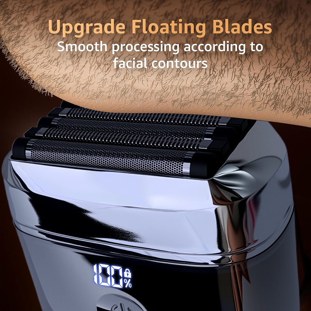 Men's Mini Travel Shaver, USB-C Rechargeable Electric Razor, 60-Minute Battery Life, Detachable Washable Head, Dry & Wet Use, Portable Grooming Kit