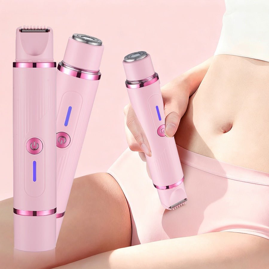 Women's electric double-head shaver, women's bikini trimmer, waterproof rechargeable shaver body hair trimmer wet and dry