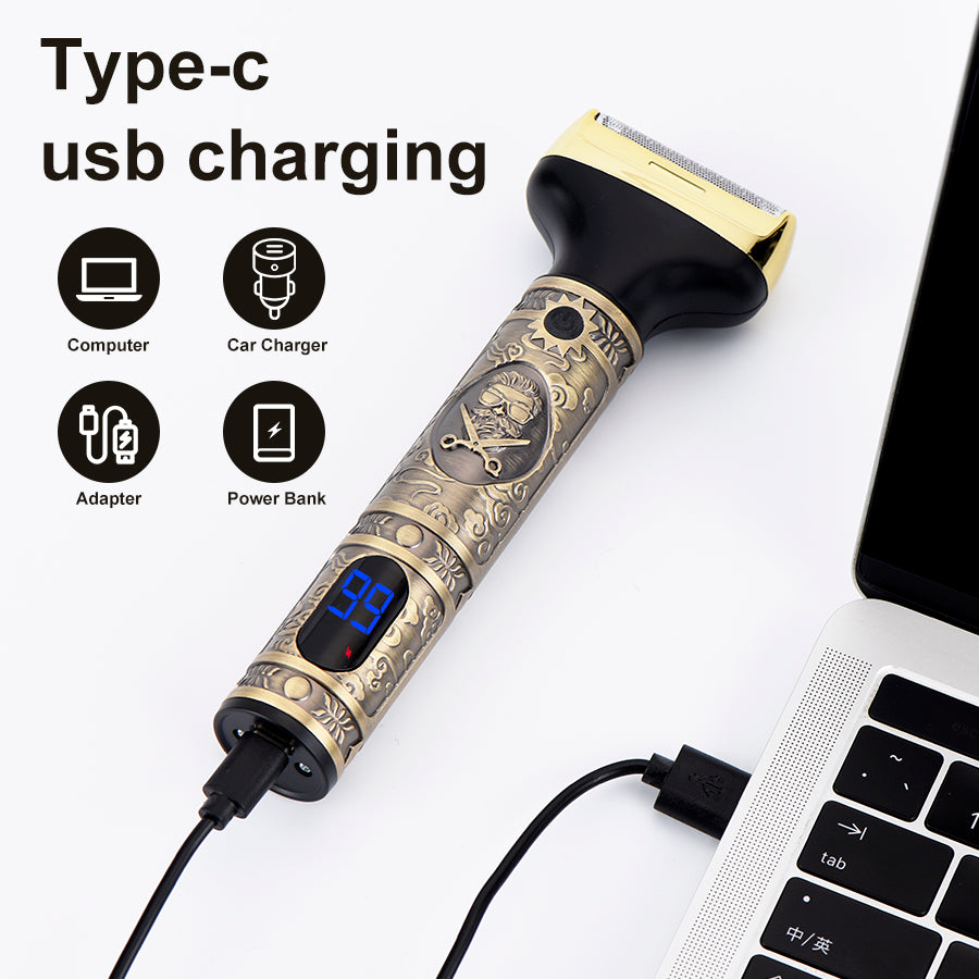 1 Professional Men's Electric Shaver with LED Display, USB Charging, Professional Hair Clipper, Trimmer, Beard Trimmer, Hair / Beard Trimmer, Hair Clipper Set