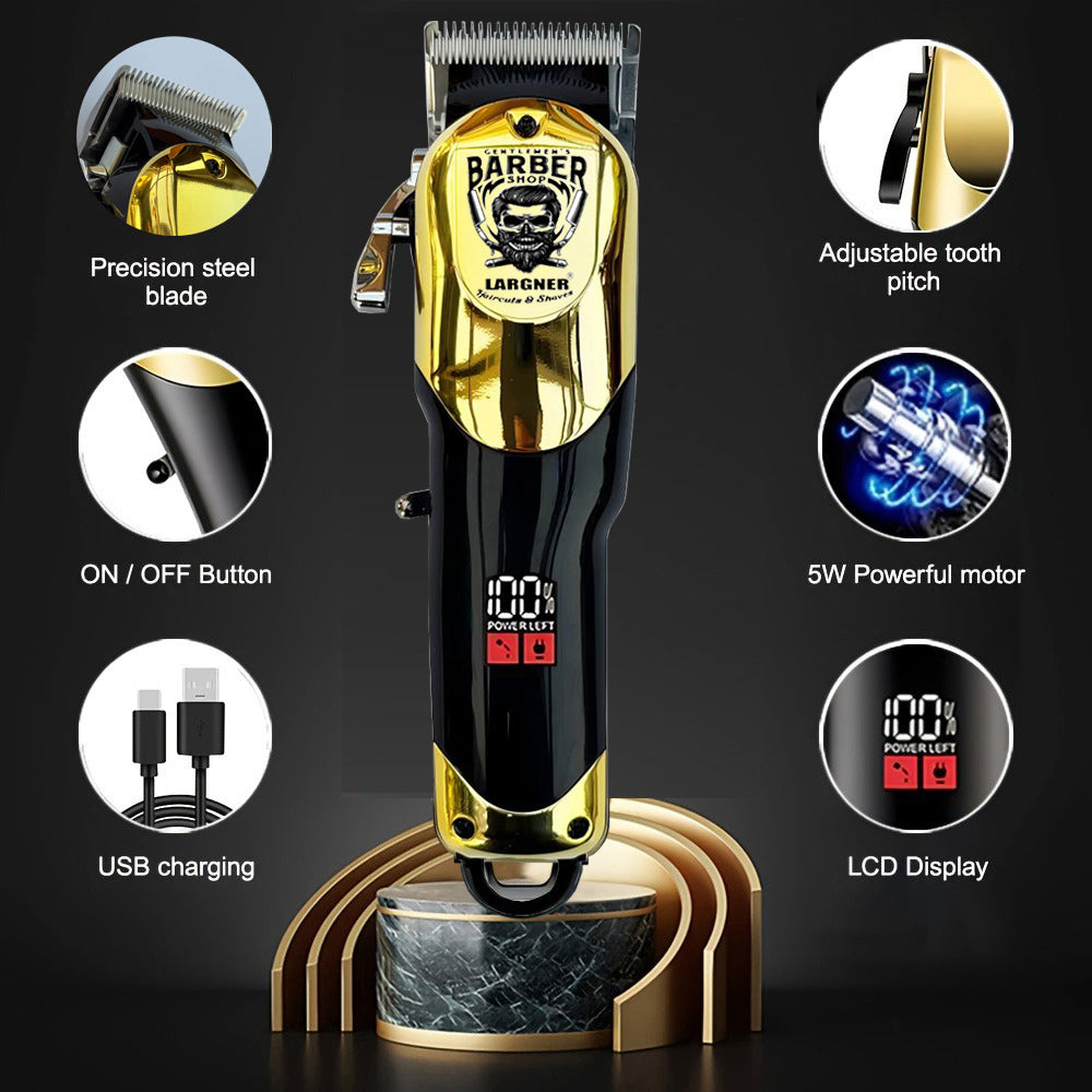 LARGNER Hair Clippers for Men Professional, Cordless Beard Trimmer & Electric Razor Shavers for Men, Rechargeable 3 Piece Barber Hair Cutting Kit LED Display Men's Grooming Kit
