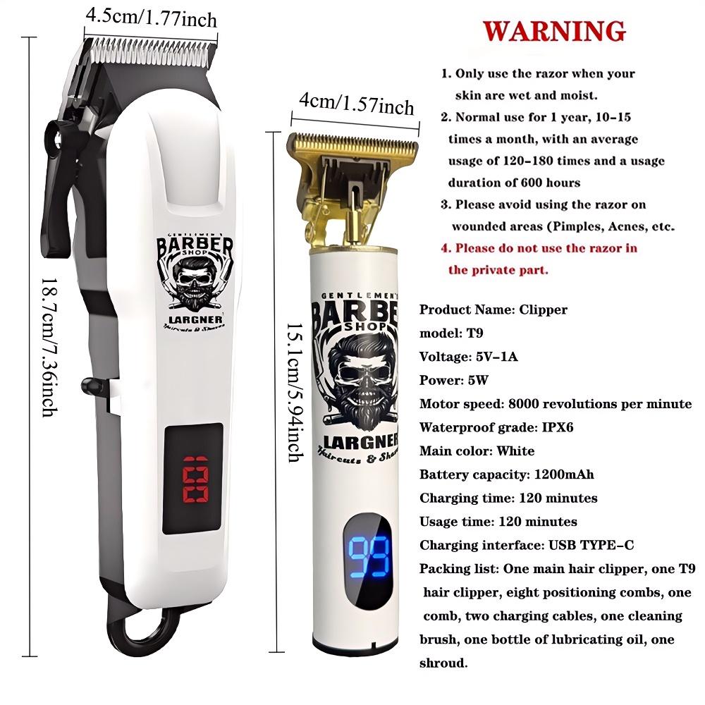 Hair Clippers for Men Professional, Beard Trimmer Kits & Sets, Electric Shavers, Hair Clippers & Trimmer Ceramic T-Blade, for Barber, for Gifts