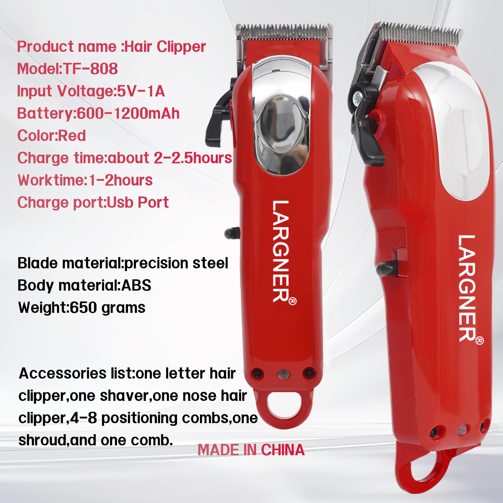 3-in-1 Barber Bundle | Pro Clipper, DLC T-Shaper Trimmer & Crunch Foil Shaver | Professional Beard Trimmer Men’s Hair Clipper Kit | Red