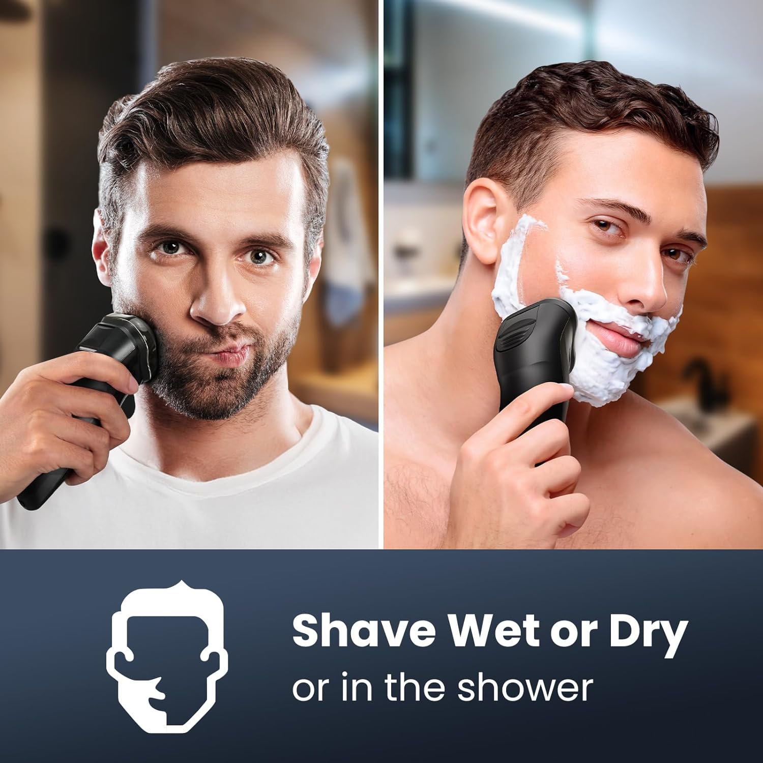 Electric Shaver for Men Face Clean Shave Multifunctional Cordless Men's Electric Shaver 3D Floating Head Men's Beard Trimmer with USB Rechargeable Men's Grooming Tools