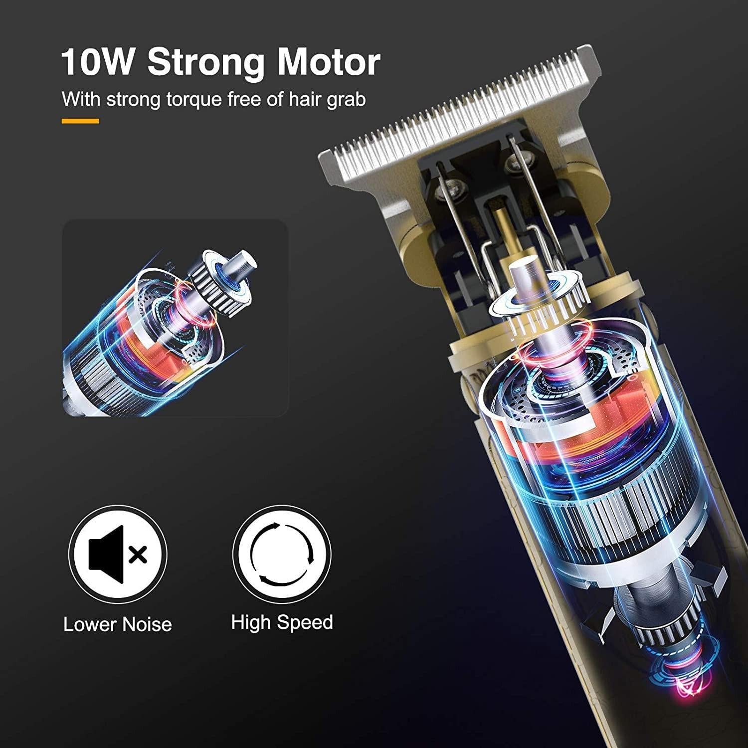 Hair Clippers for Men, Professional Hair Trimmer Zero Gapped T-Blade Trimmer Cordless Rechargeable Edgers Clippers Electric Beard Trimmer Shaver Hair Cutting Kit with LCD Display Gifts for Men (Gold)