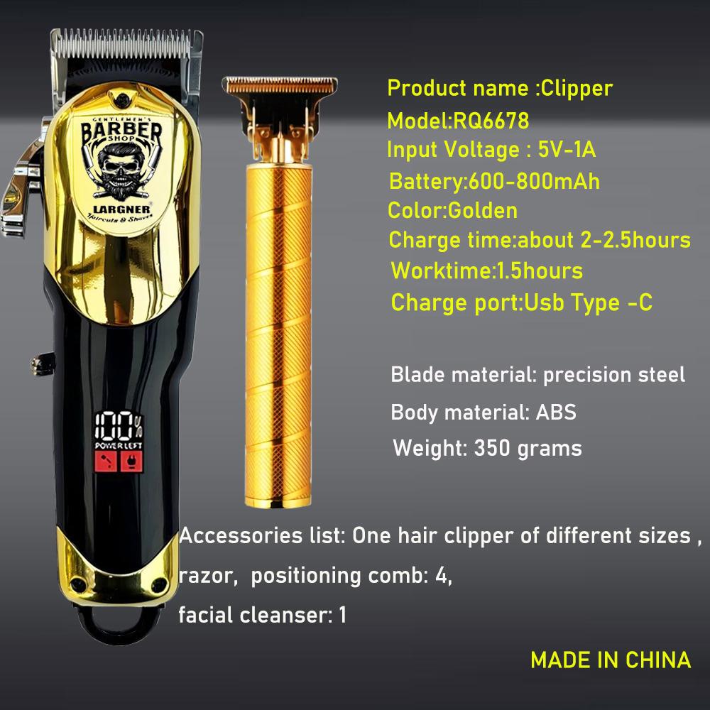 Hair Clippers for Men Professional, Cordless Beard Trimmer & Electric Razor Shavers for Men, Rechargeable 3 Piece Barber Hair Cutting Kit LED Display Men's Grooming Kit