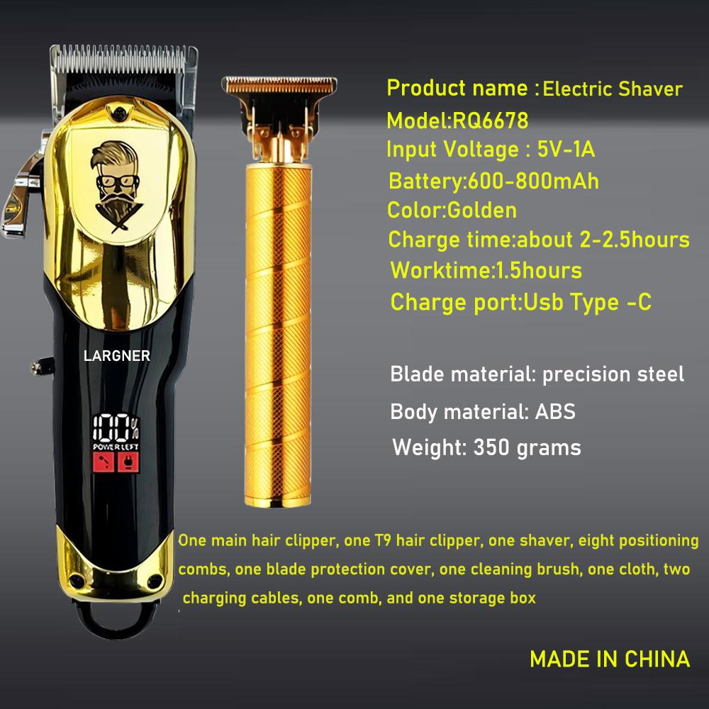 Hair Clippers for Men Professional, Cordless Beard Trimmer & Electric Razor Shavers for Men, Rechargeable 3 Piece Barber Hair Cutting Kit LED Display Men's Grooming Kit