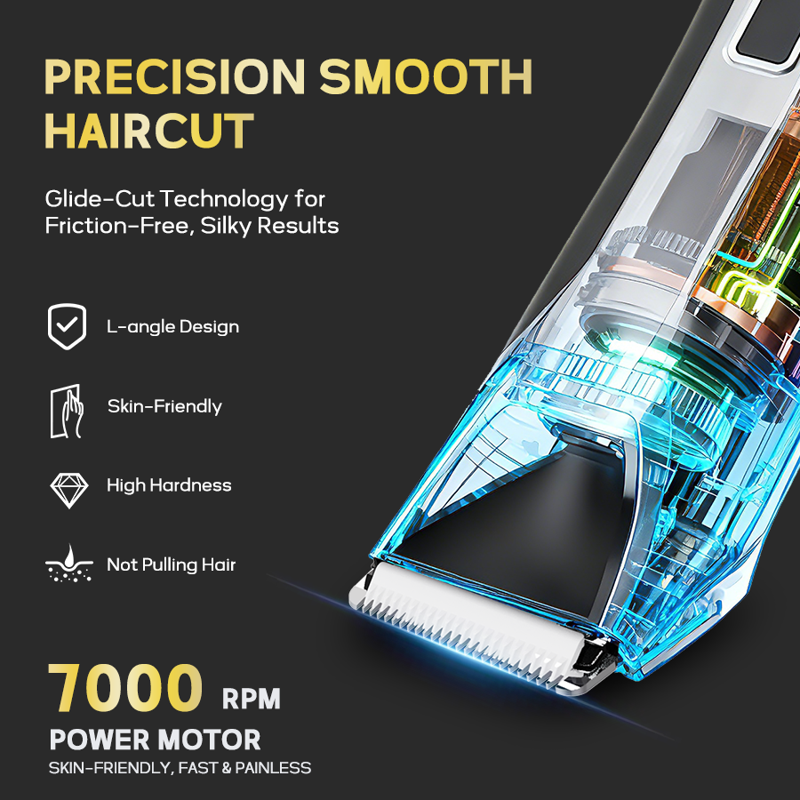 LARGNER Multi-Functional Grooming Kit – 3-in-1 Cordless Electric Trimmer, Nose Hair Clipper, and Shaver Set with Charging Base