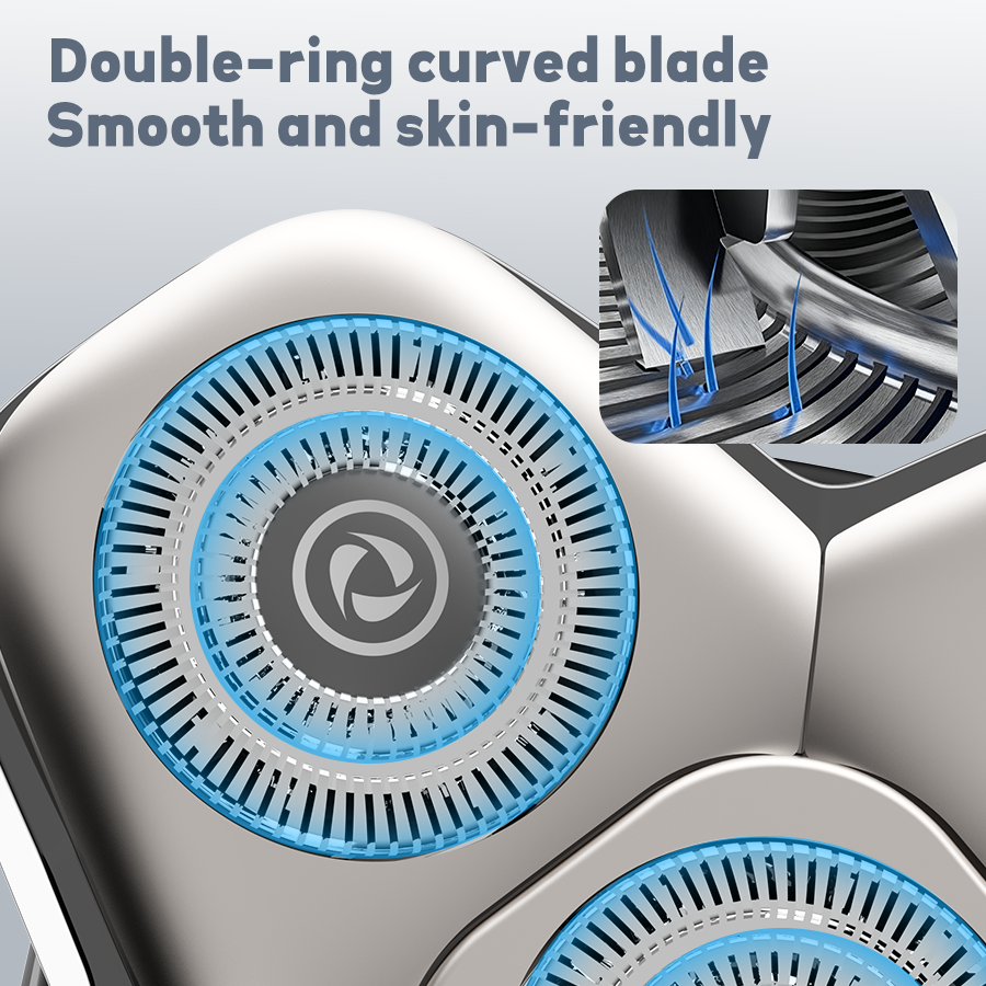LARGNER 5-Blade Multi-Functional Shaver – All-in-One Electric Grooming Kit with Interchangeable Heads and Precision Trimming Attachments