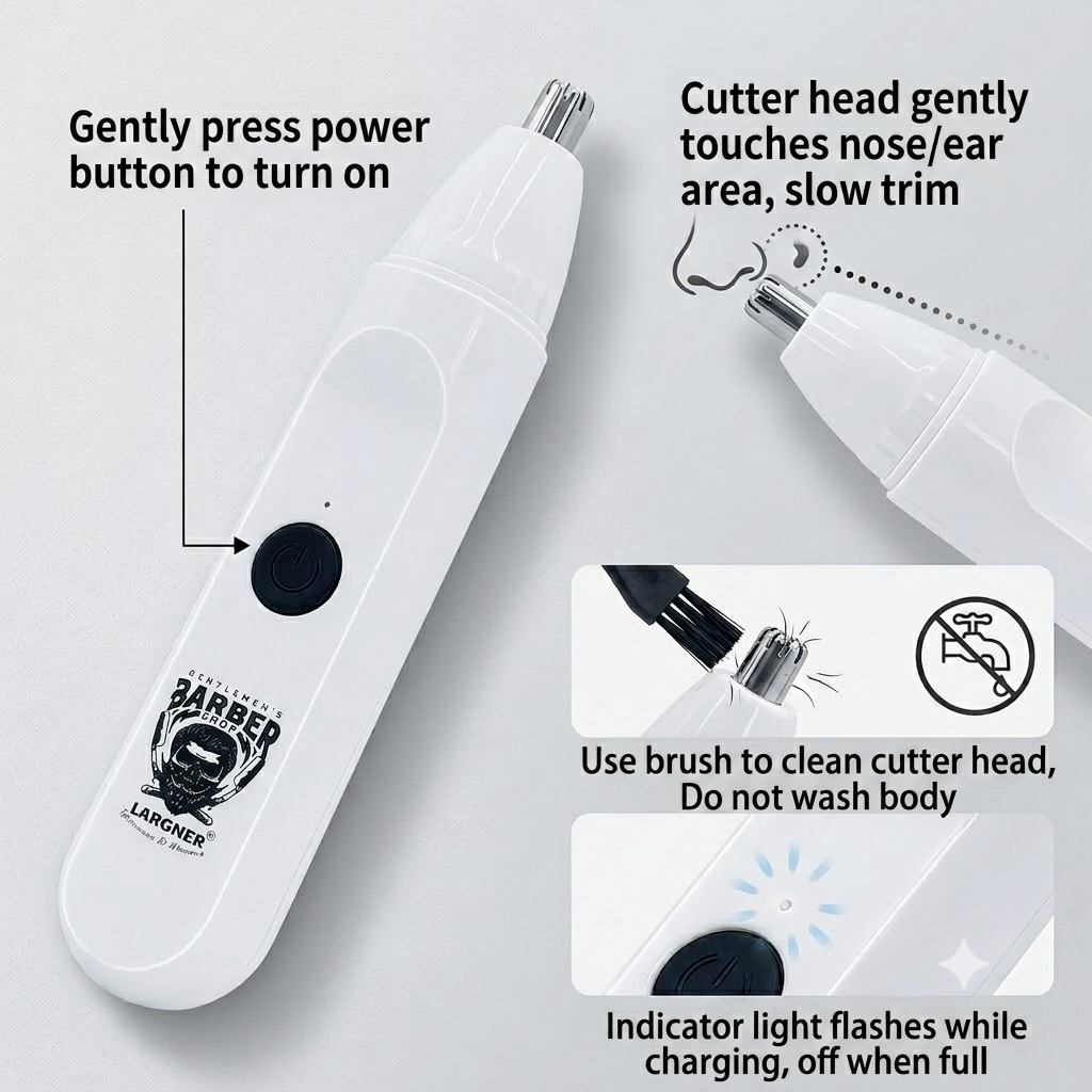 LARGNER Professional 4-in-1 Barber Grooming Kit – Premium Cordless Hair Clipper, T-Blade Trimmer, Foil Shaver & Nose Hair Trimmer Set with LED Display