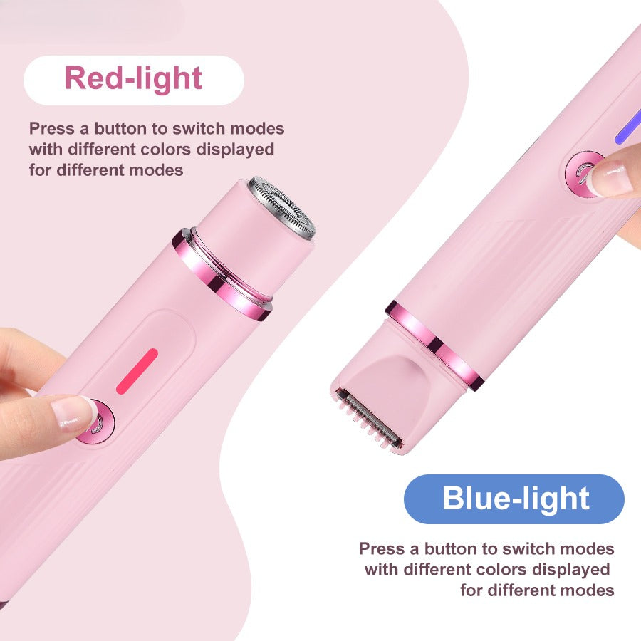 Women's electric double-head shaver, women's bikini trimmer, waterproof rechargeable shaver body hair trimmer wet and dry
