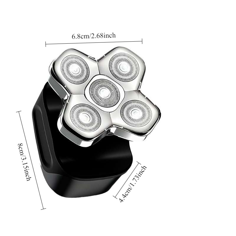 LARGNER 5-Blade Multi-Functional Shaver – All-in-One Electric Grooming Kit with Interchangeable Heads and Precision Trimming Attachments