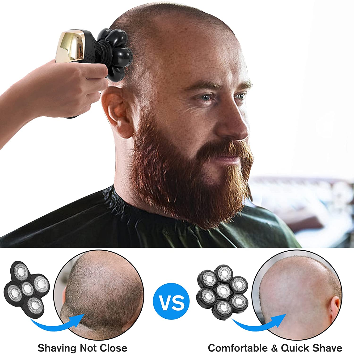 7D Head Shavers for Bald men Largner Multifunctional 5 in 1 Electric Razor for Men Cordless Rechargeable Travel Grooming Kit for Man Facial Bald Head LED Display