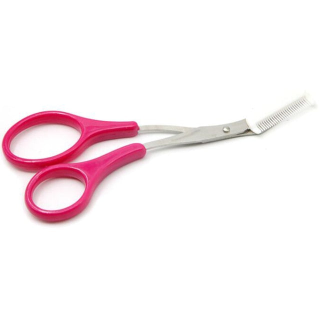 Eyebrow Trimmer Scissors Stainless Steel Washable Shaver With Comb Removable Eyelash Hair Remover Shaver Cutter Color Titanium