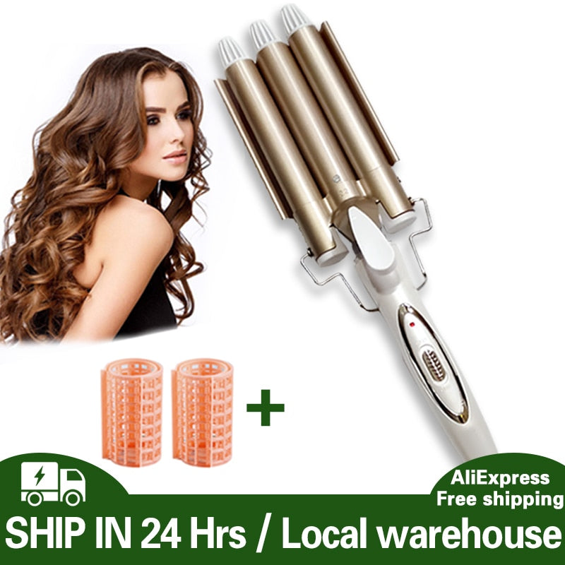 Curling irons Professional hair care & styling tools Ceramic Triple Barrel Hair Styler hair curlers Electric Curling Hair Waver