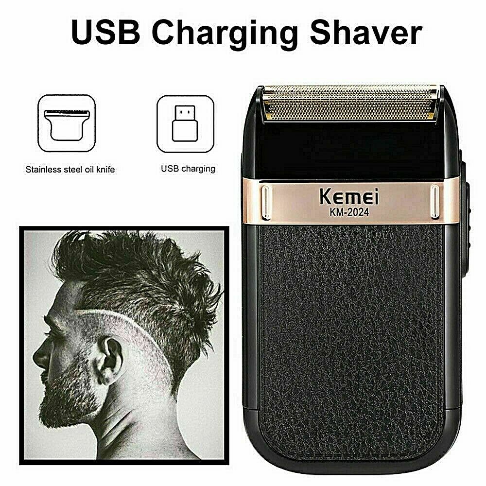 LARGNER  Men's USB Rechargeable Electric Shaver Cordless Barber Razor Beard Trimmer