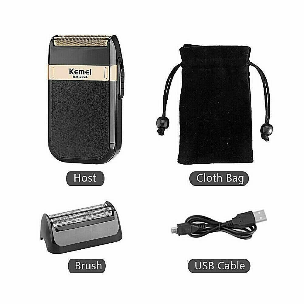 LARGNER  Men's USB Rechargeable Electric Shaver Cordless Barber Razor Beard Trimmer