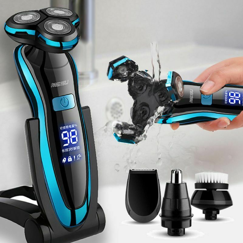 Blue Shaving Machine for Men Beard Electric Shaver Rechargeable Fast Charging